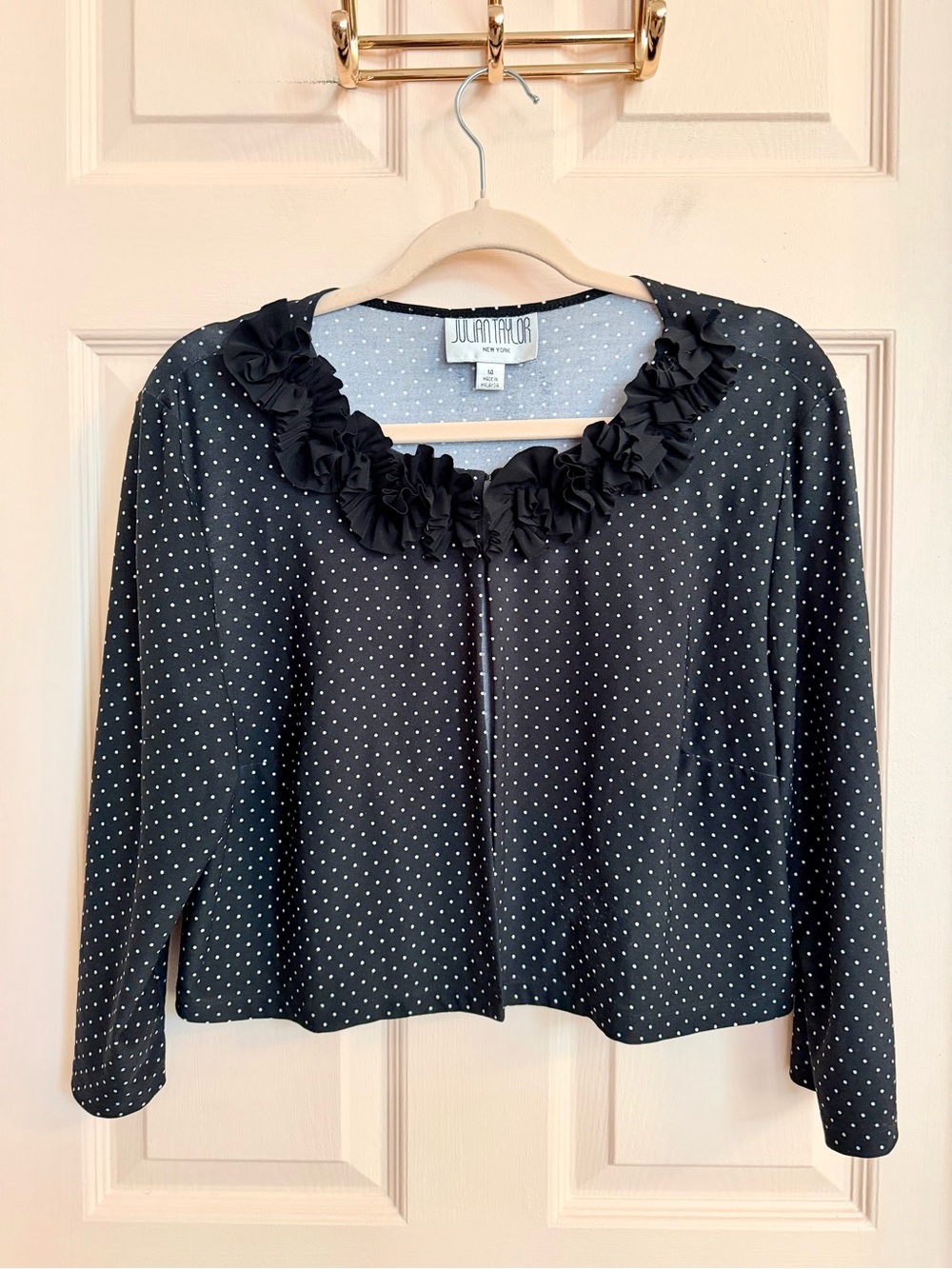 Black polka dot Julian Taylor crop jacket